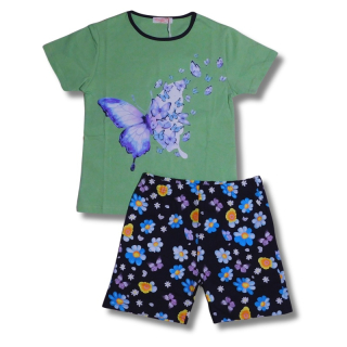 Dívčí letní pyžamo Kugo MP5879 zelené / modré